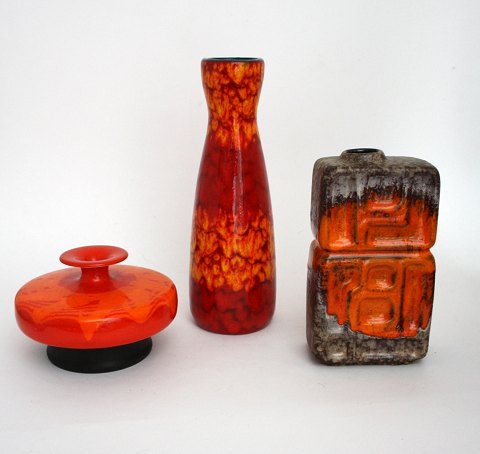 Orange vaser, West Germany, Strehla og HK