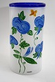 Stor håndmalet blomster vase fra Kosta Boda.
