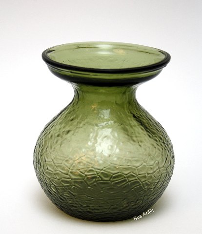 Støvet grøn hyacinth glas/vase, Fyens Glasværk