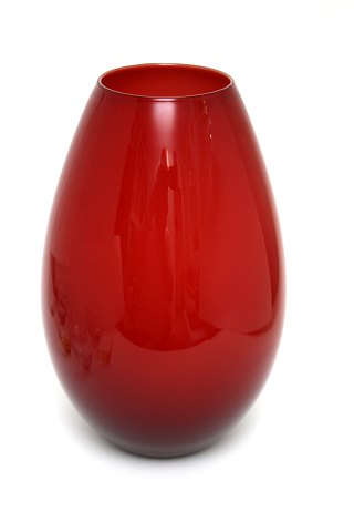 Vase rød, Cocoon, Holmegaard